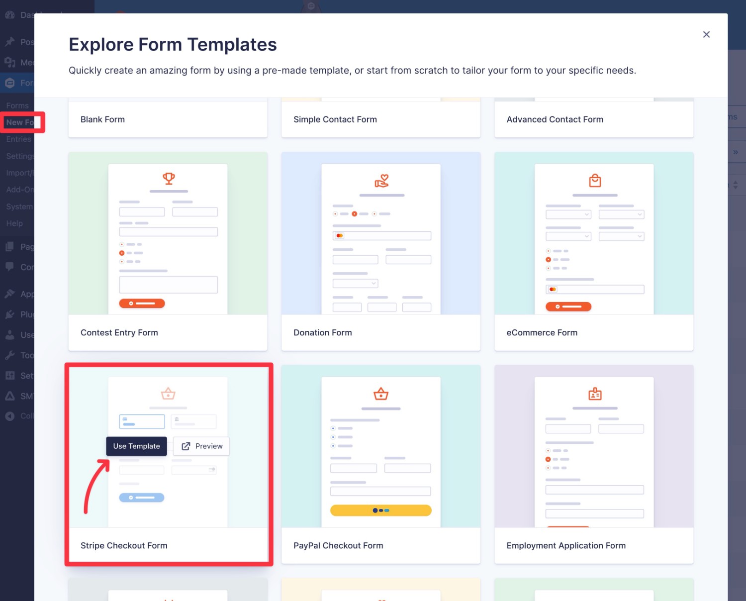 Create WordPress payment form