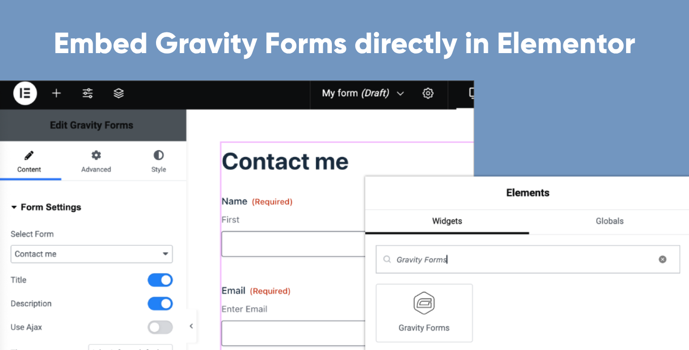 Gravity Forms Widget for Elementor