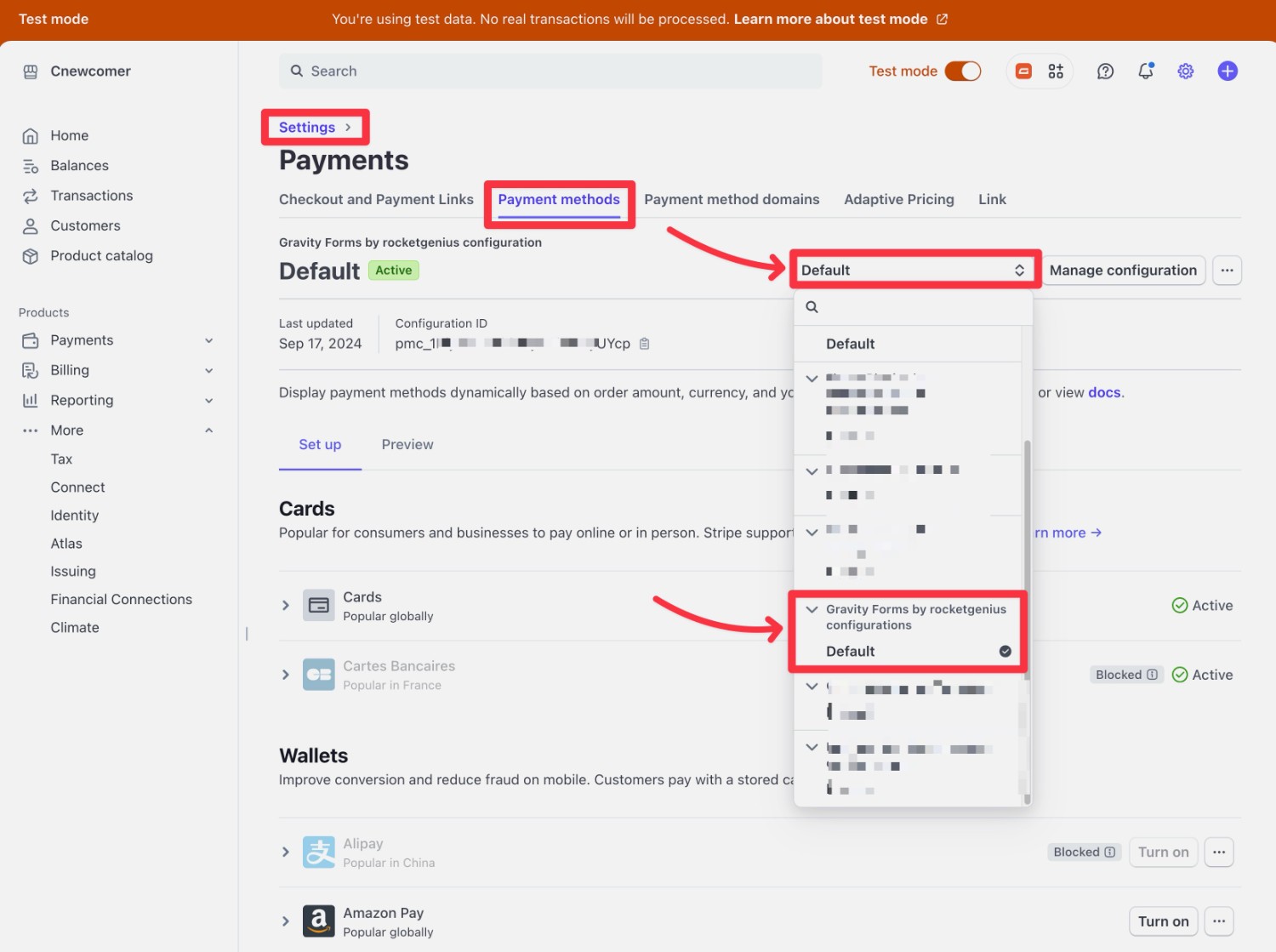 Enable Bancontact payment method in Stripe