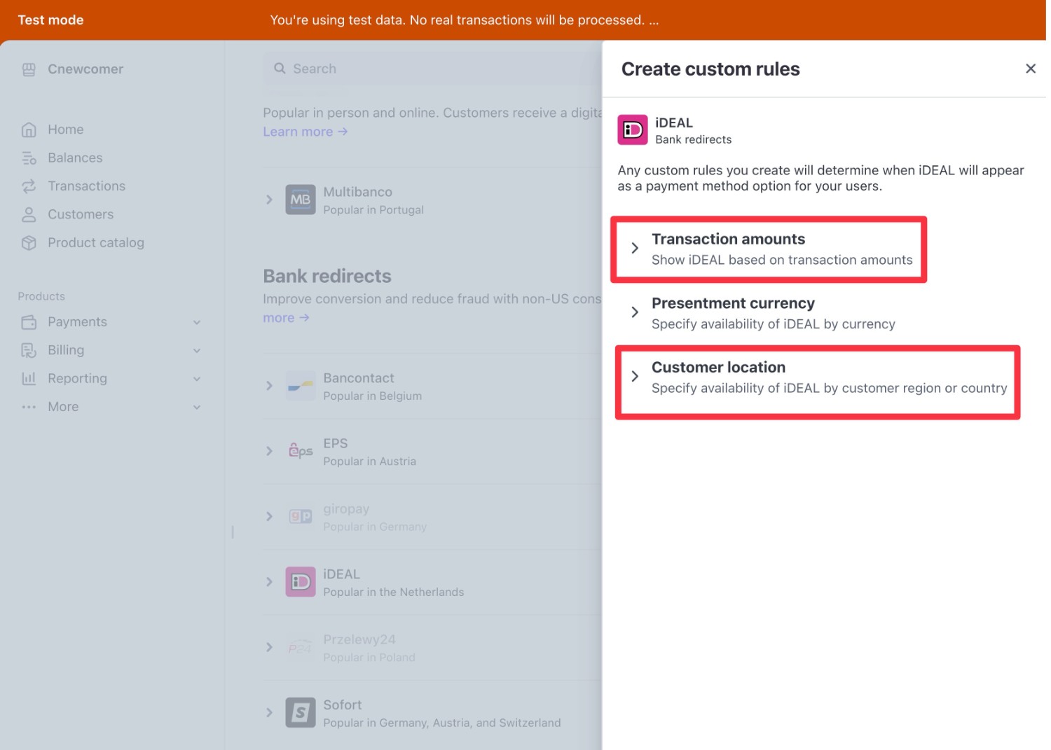 How to set up more advanced rules for showing iDEAL as a payment method