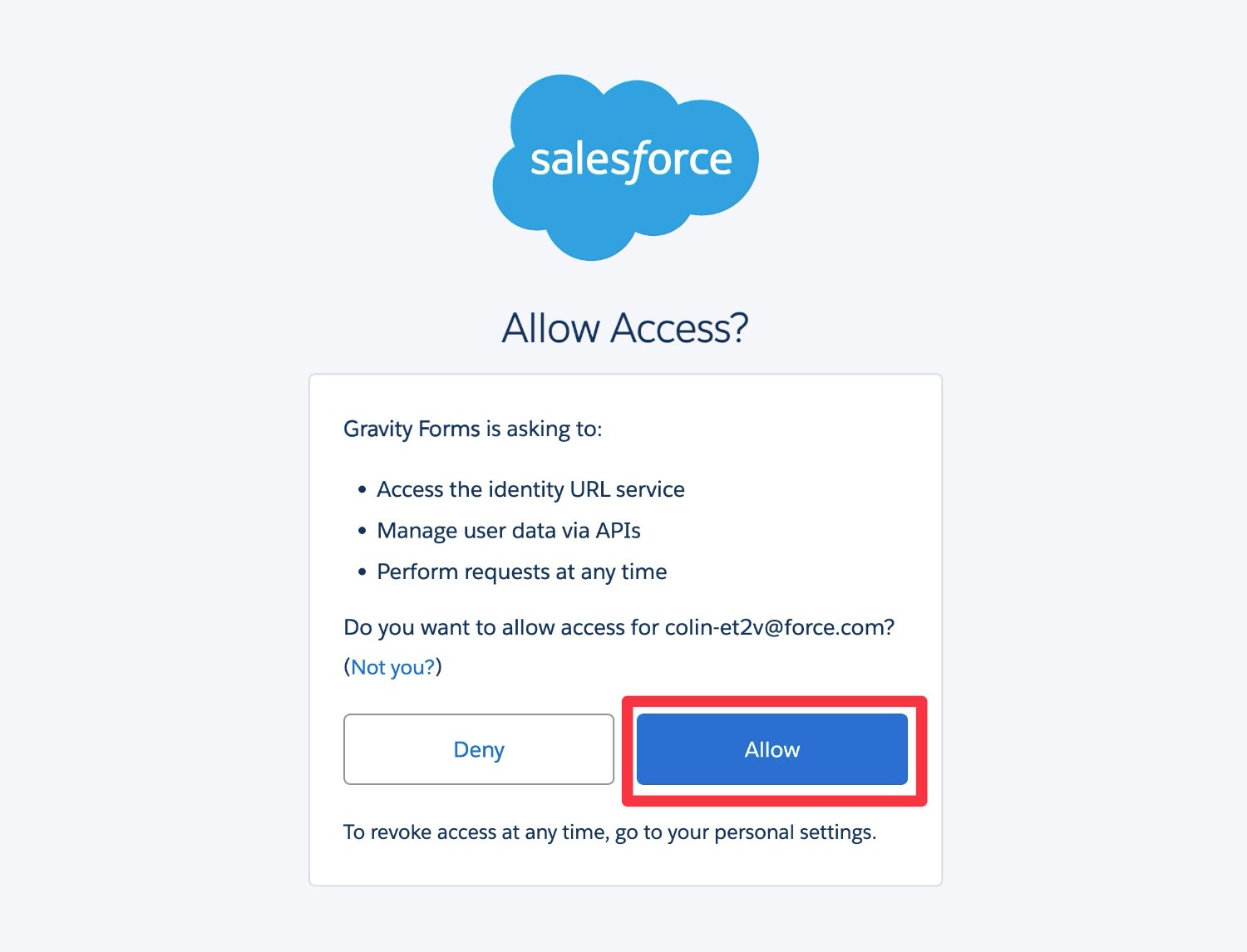 Salesforce API authorization