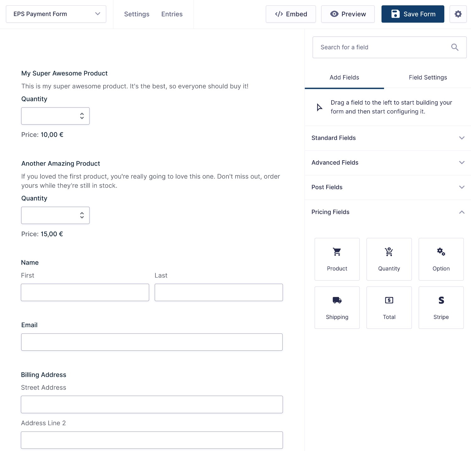 Configuring your WordPress payment form