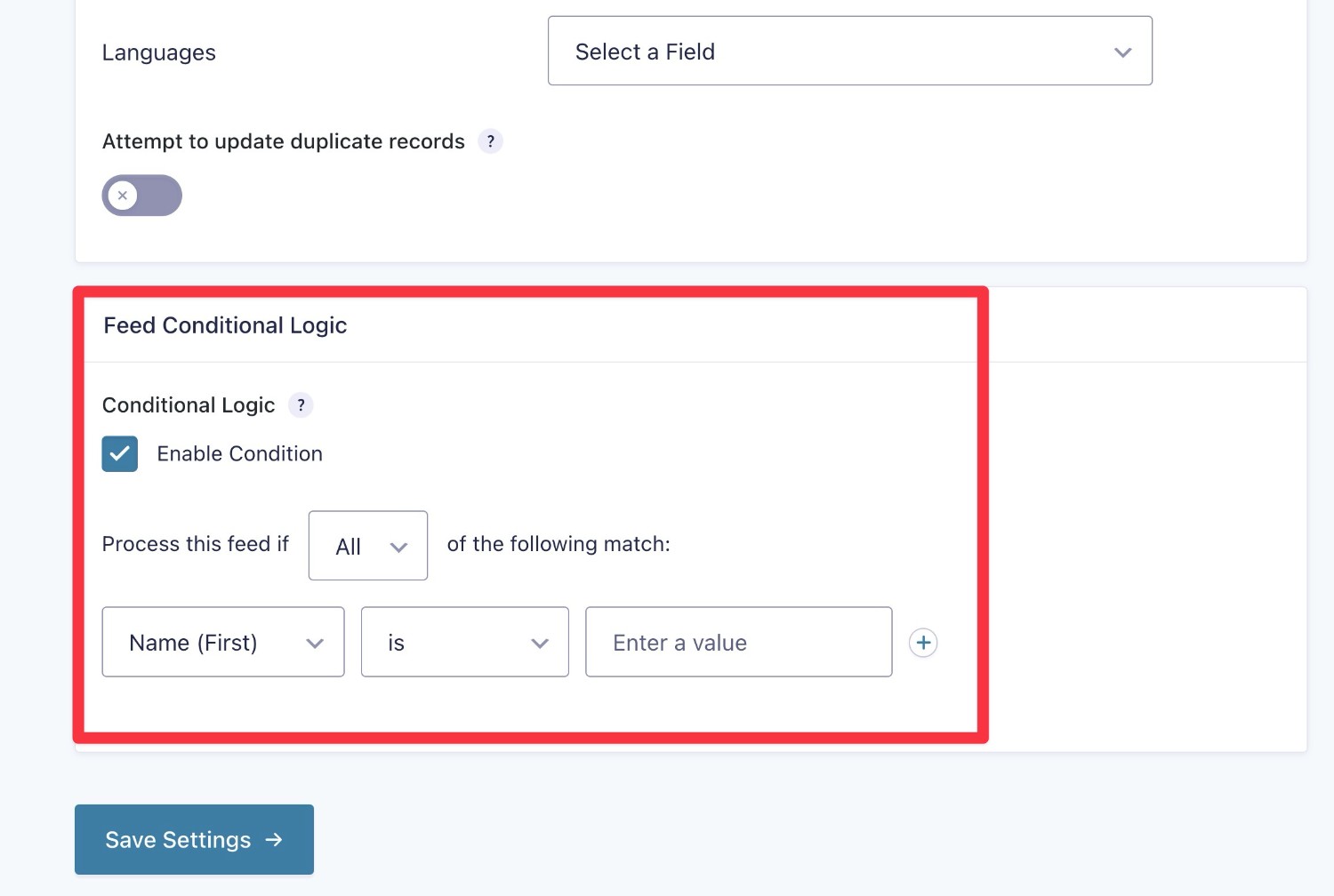 Salesforce conditional logic