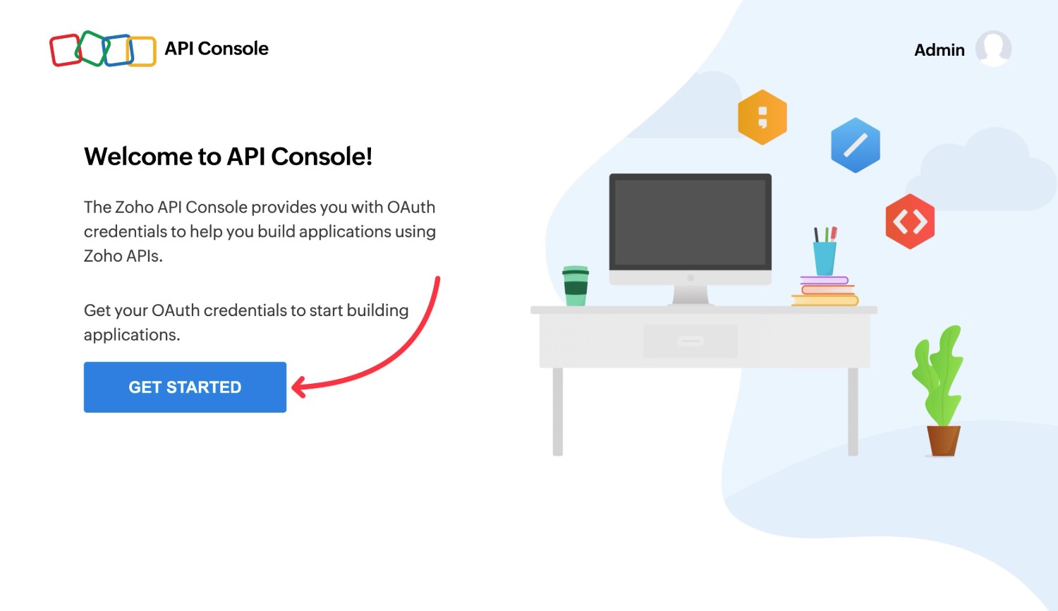 Create Zoho API app