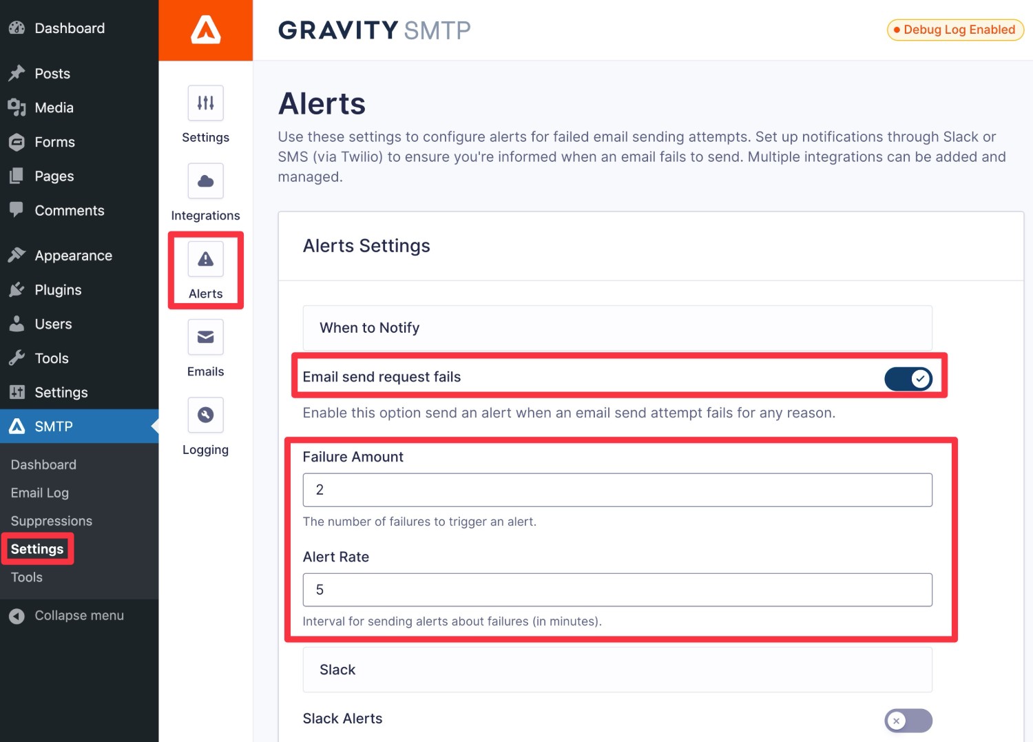 How to configure Gravity SMTP email failure alerts