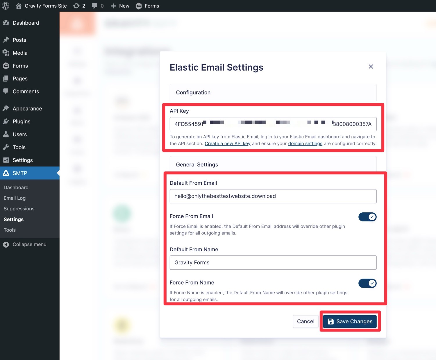 Configure Gravity SMTP Elastic Email integration