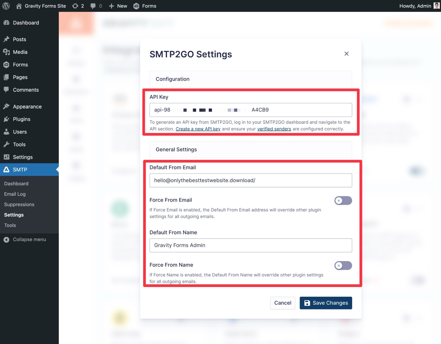 Set up WordPress SMTP2Go email sending in Gravity SMTP