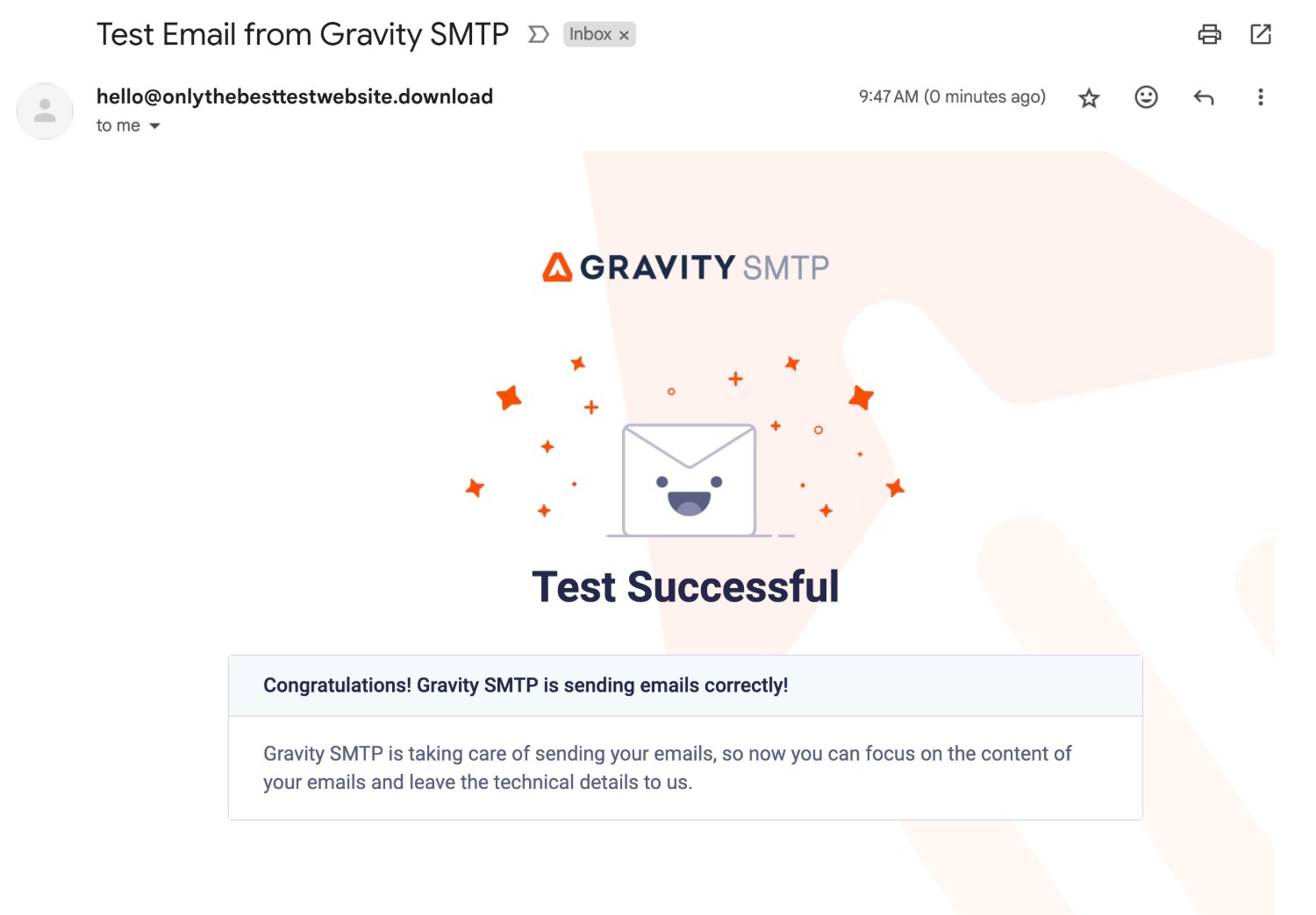 Example test email