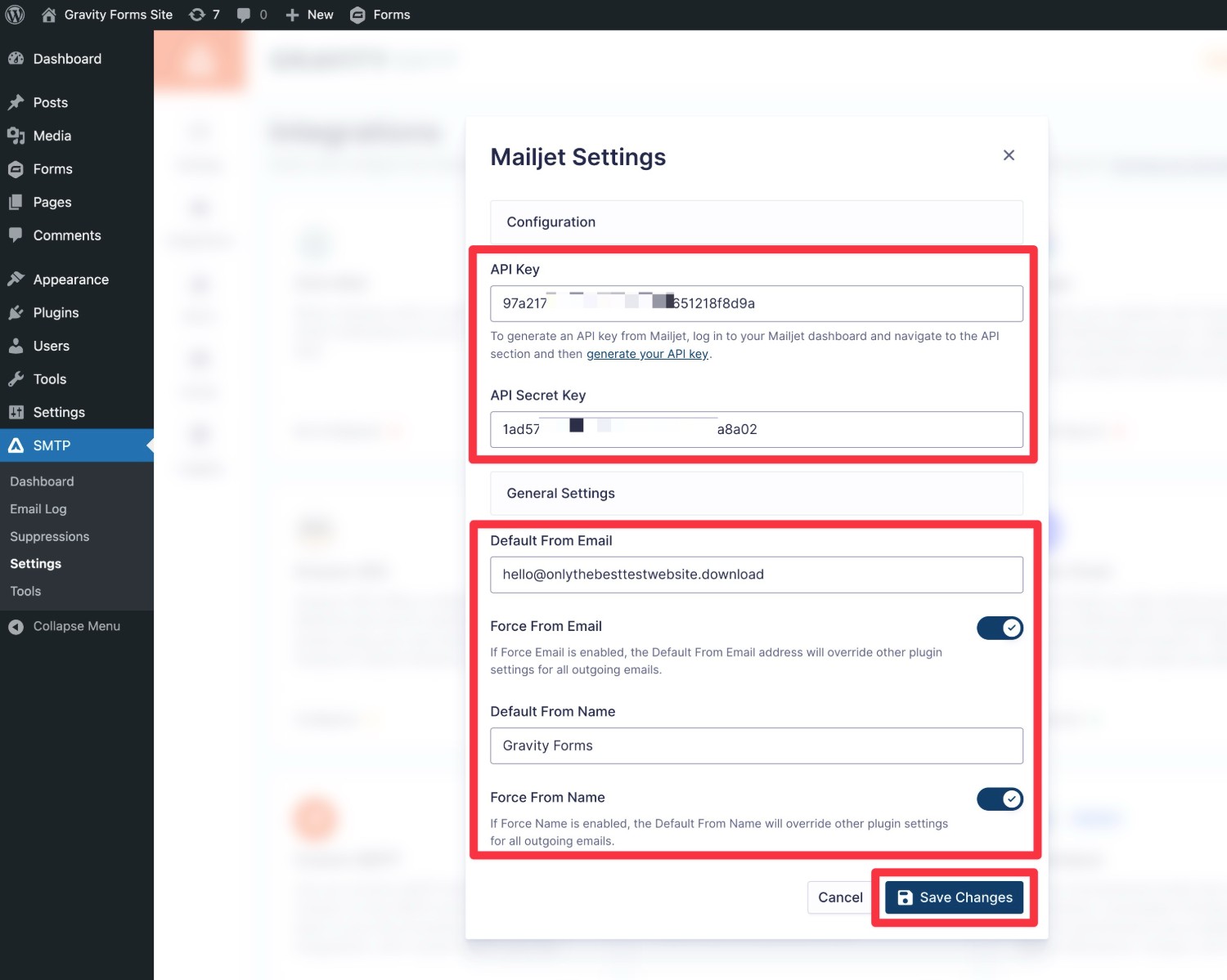 Connect WordPress to Mailjet