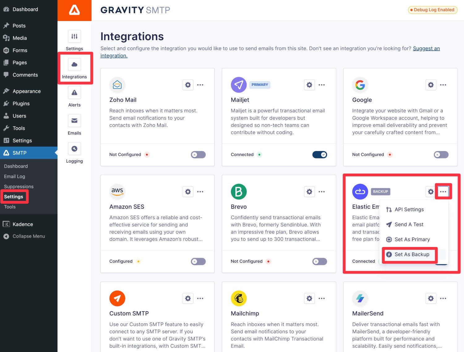 Add a backup sending service for Mailjet