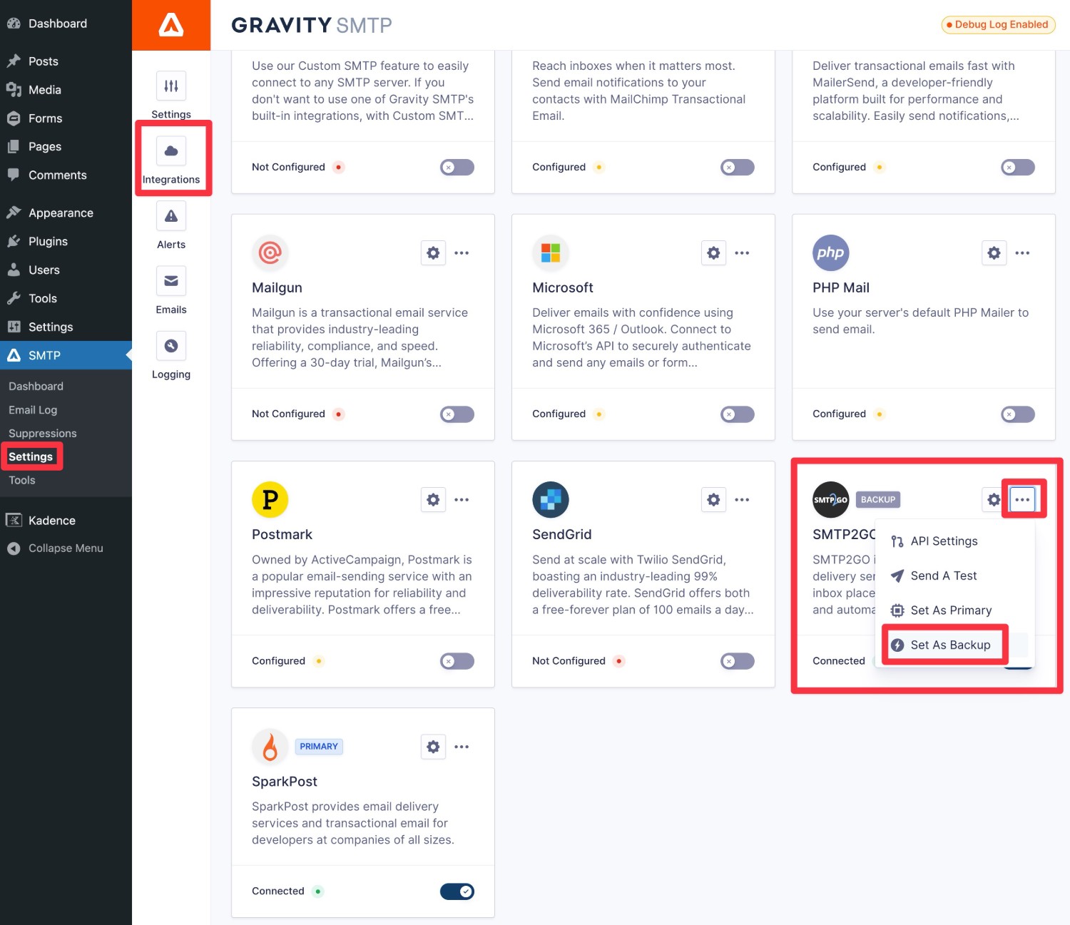 How to add a backup email sending service for SparkPost