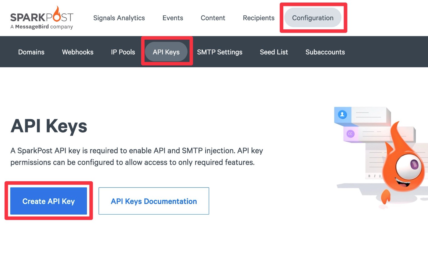 Create a SparkPost API key