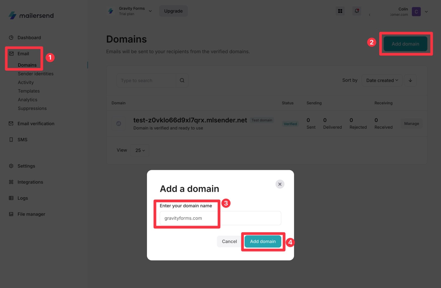 How to add WordPress domain to MailerSend