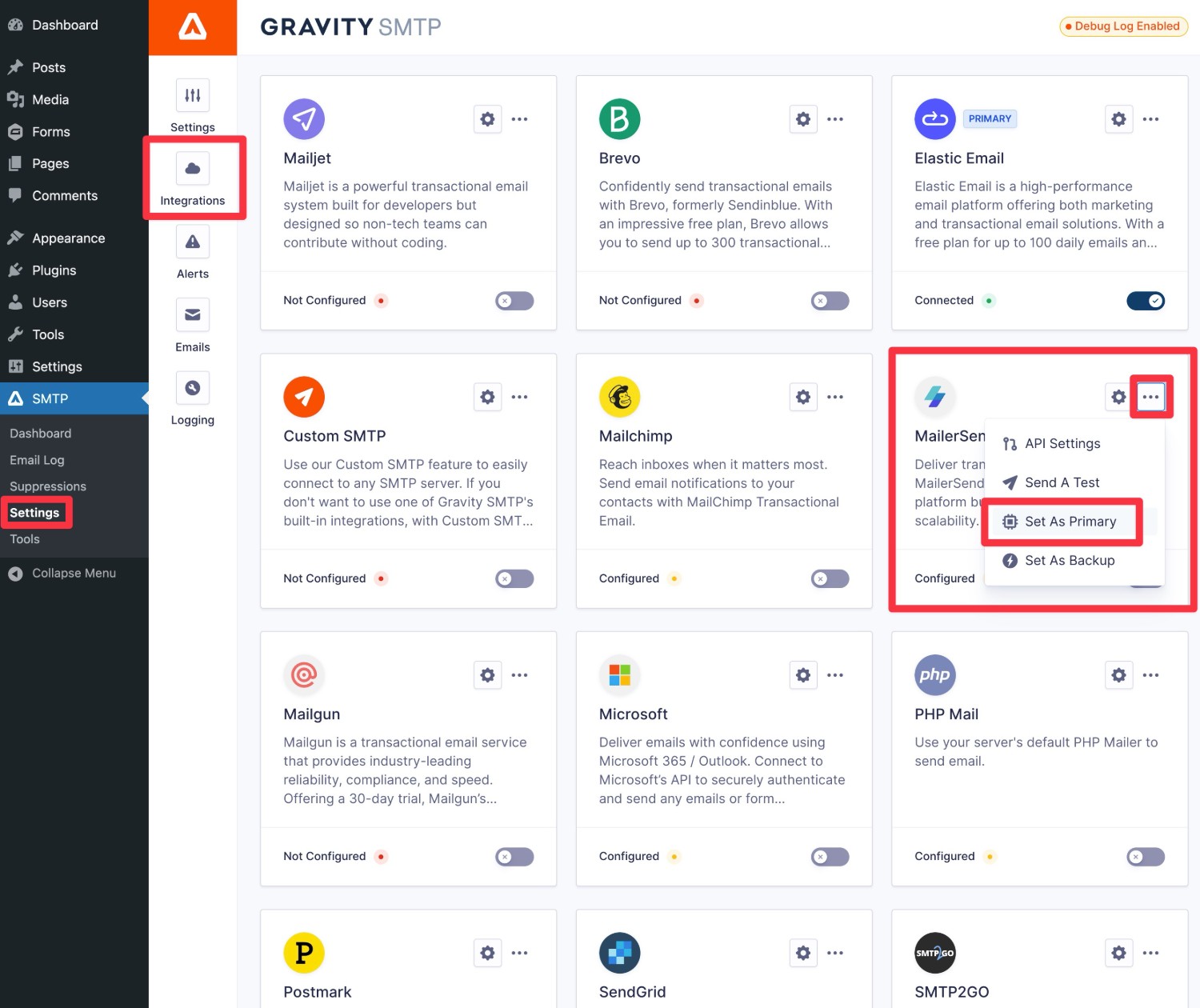 Enable MailerSend as primary sending service