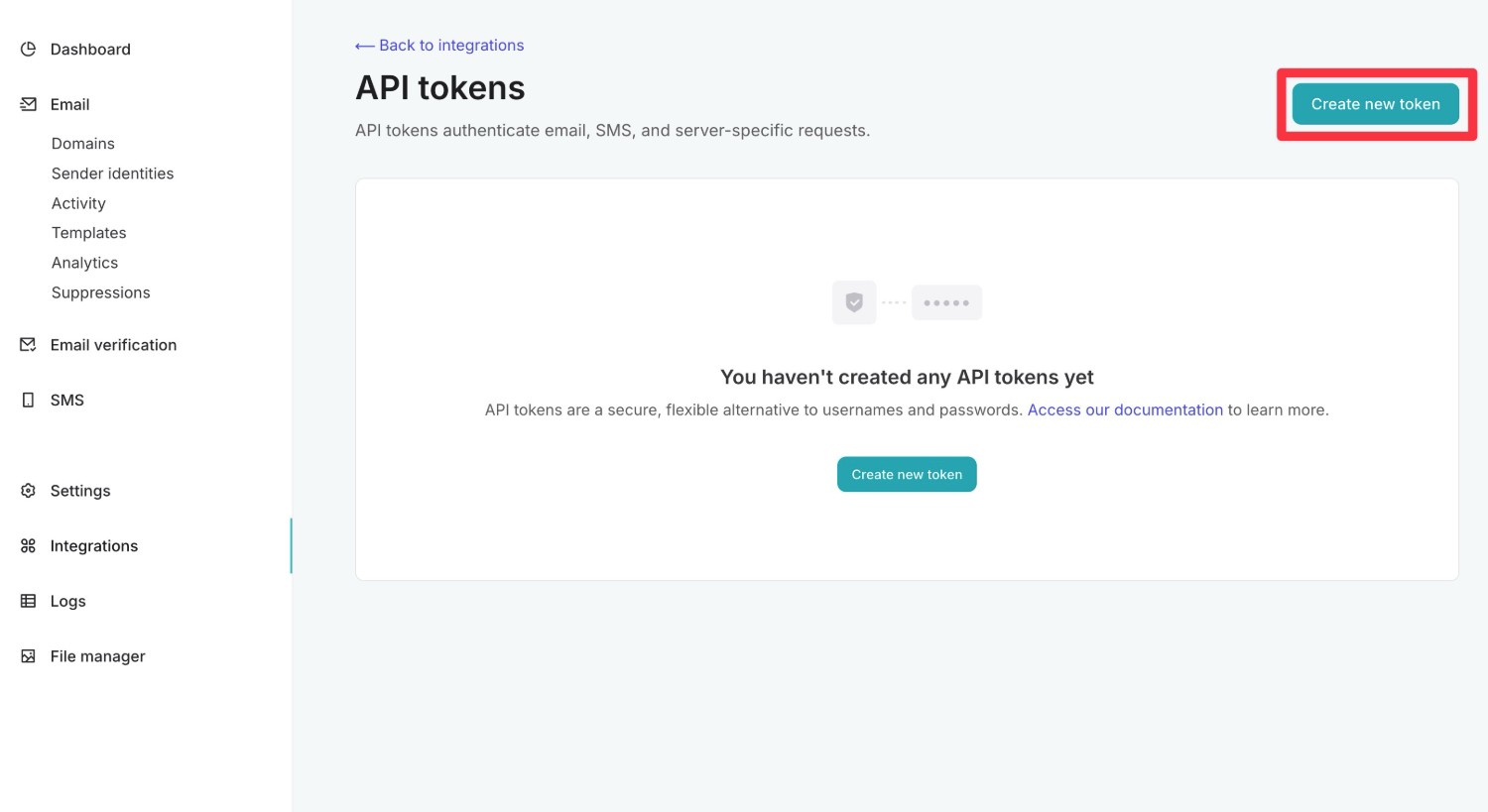 Generate a new token