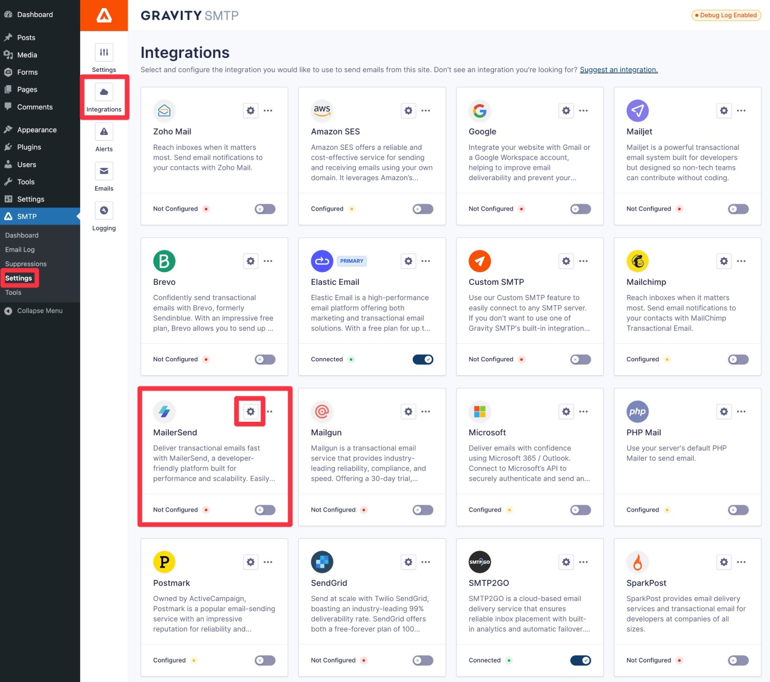 How to configure MailerSend WordPress emails in Gravity SMTP