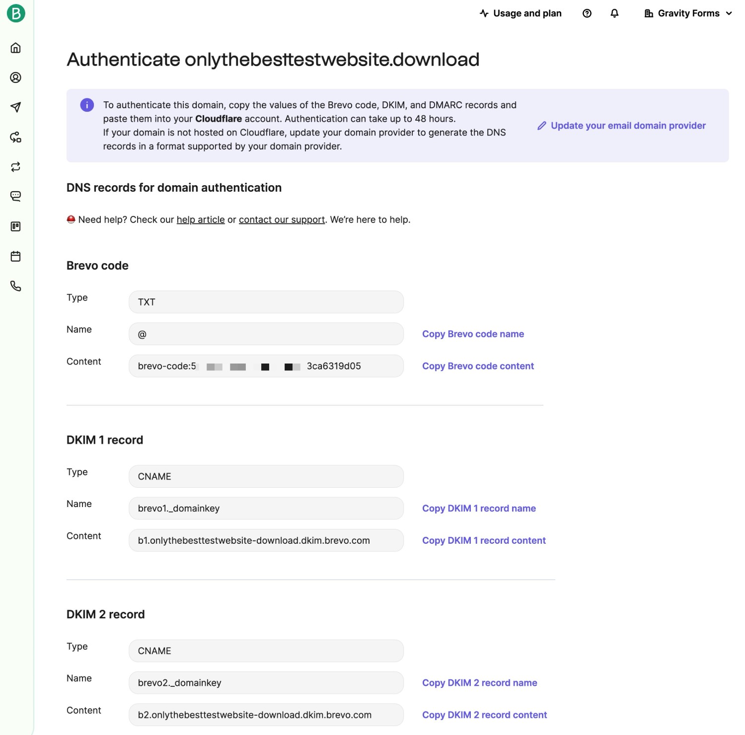 Authenticate domain name