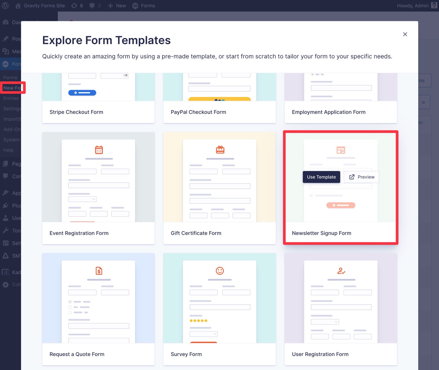 Create a form