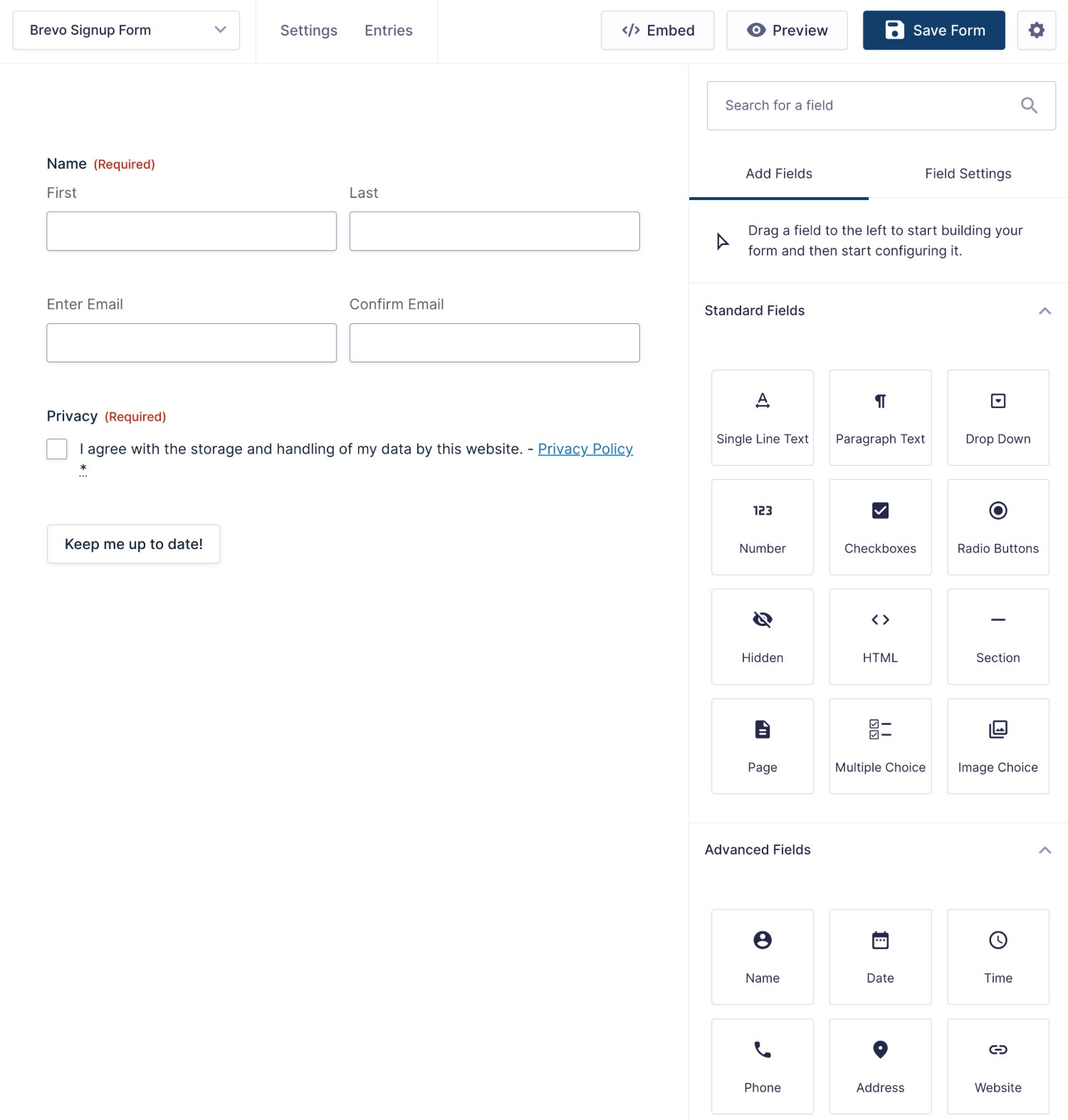 Customize form