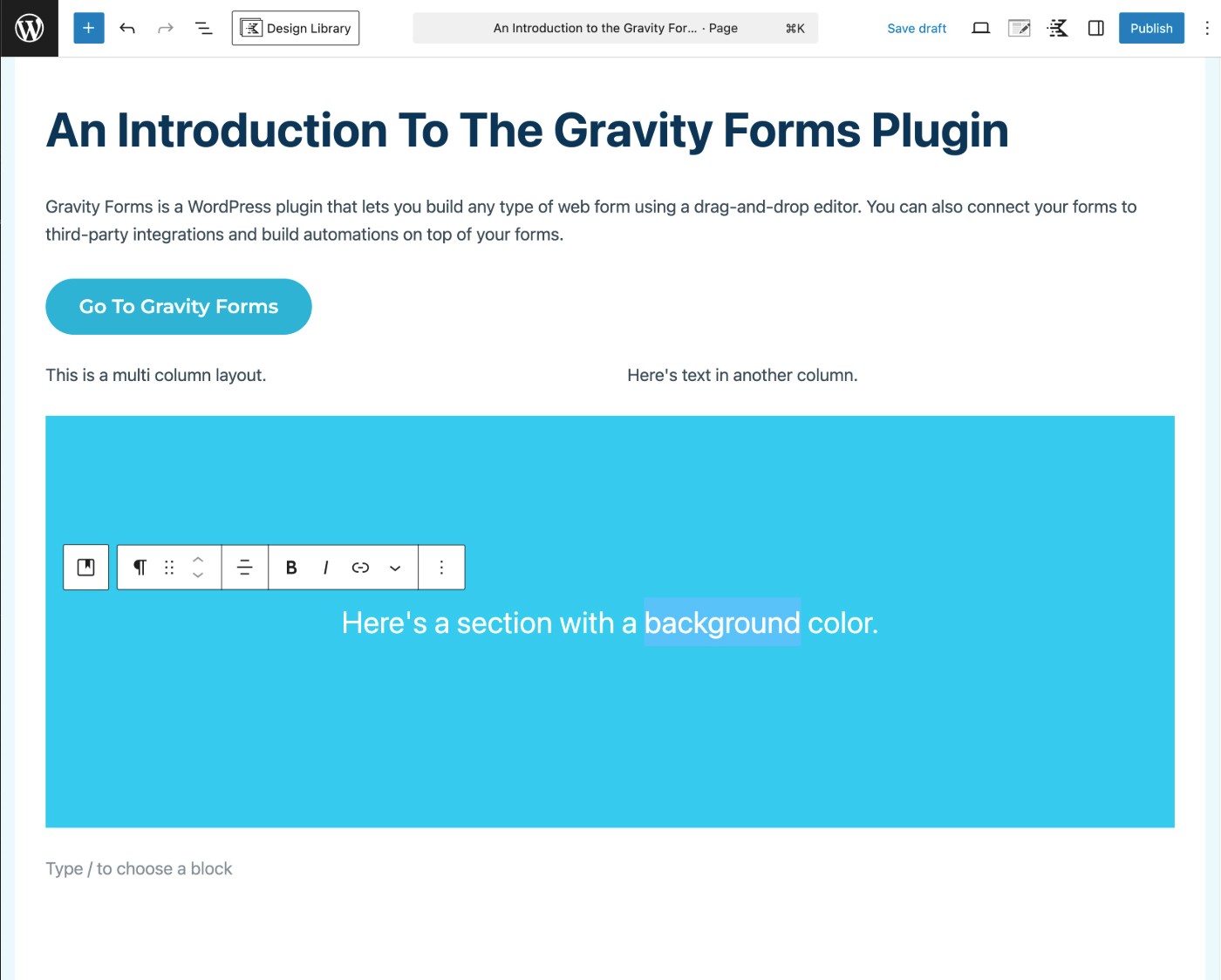 WordPress editor