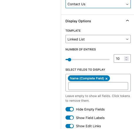 Display Form Entries