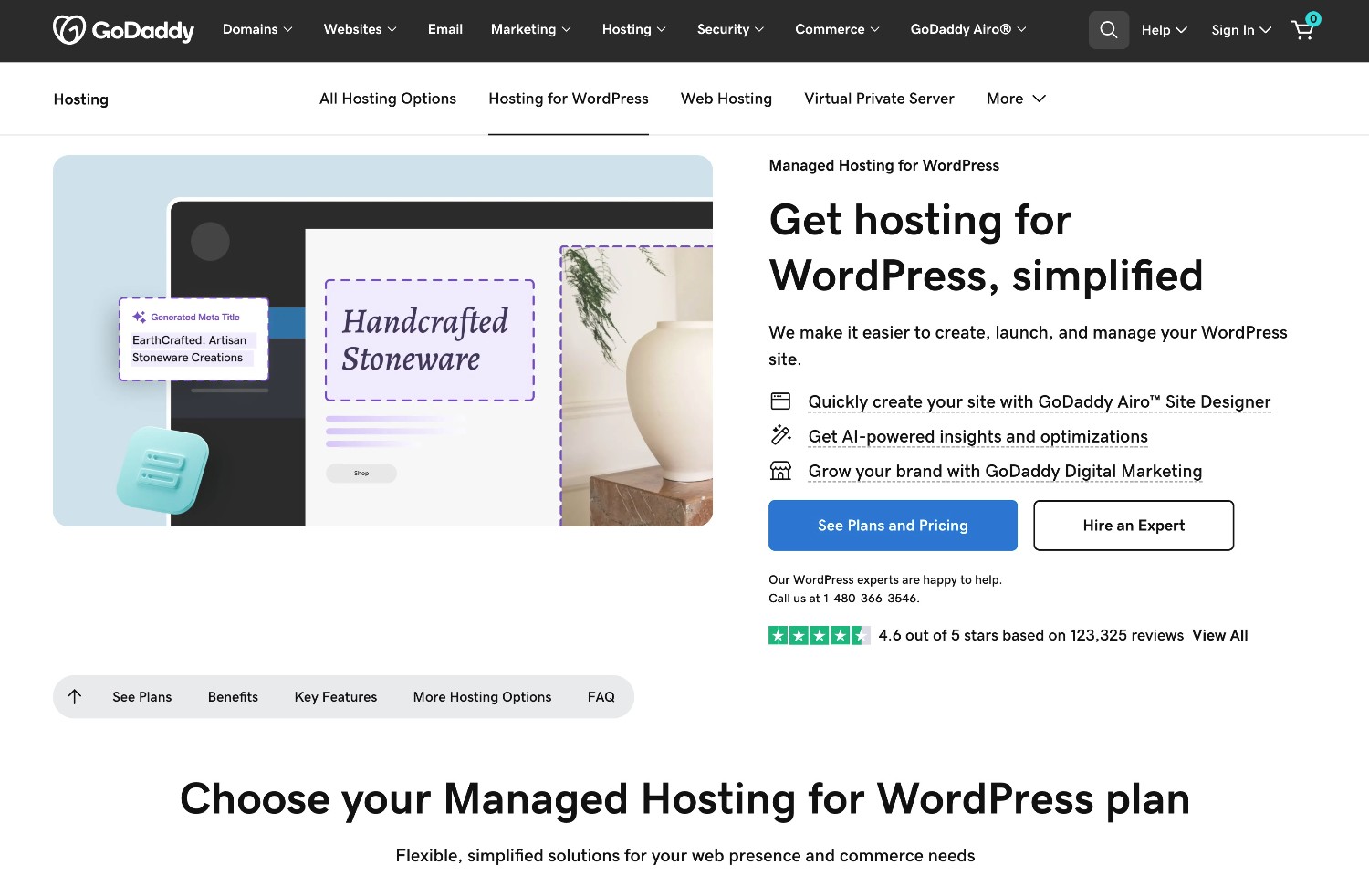 GoDaddy WordPress hosting
