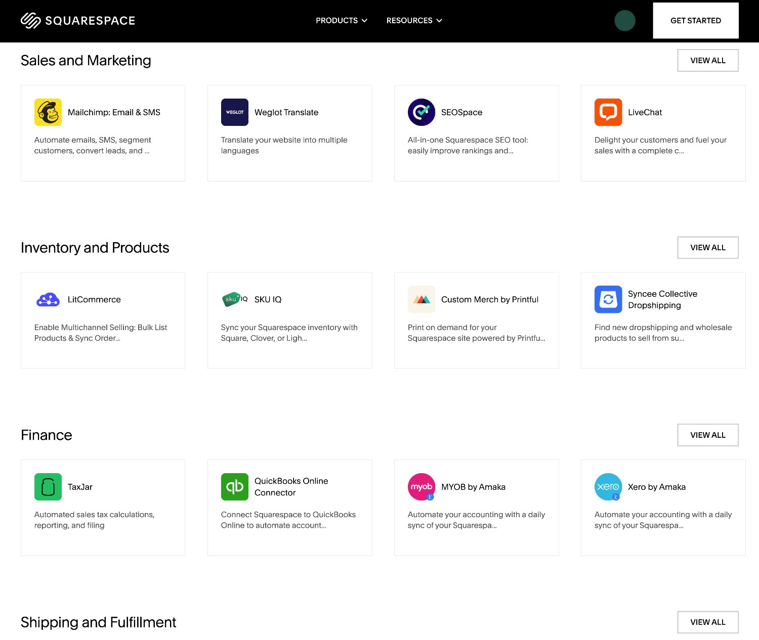 Squarespace extensions